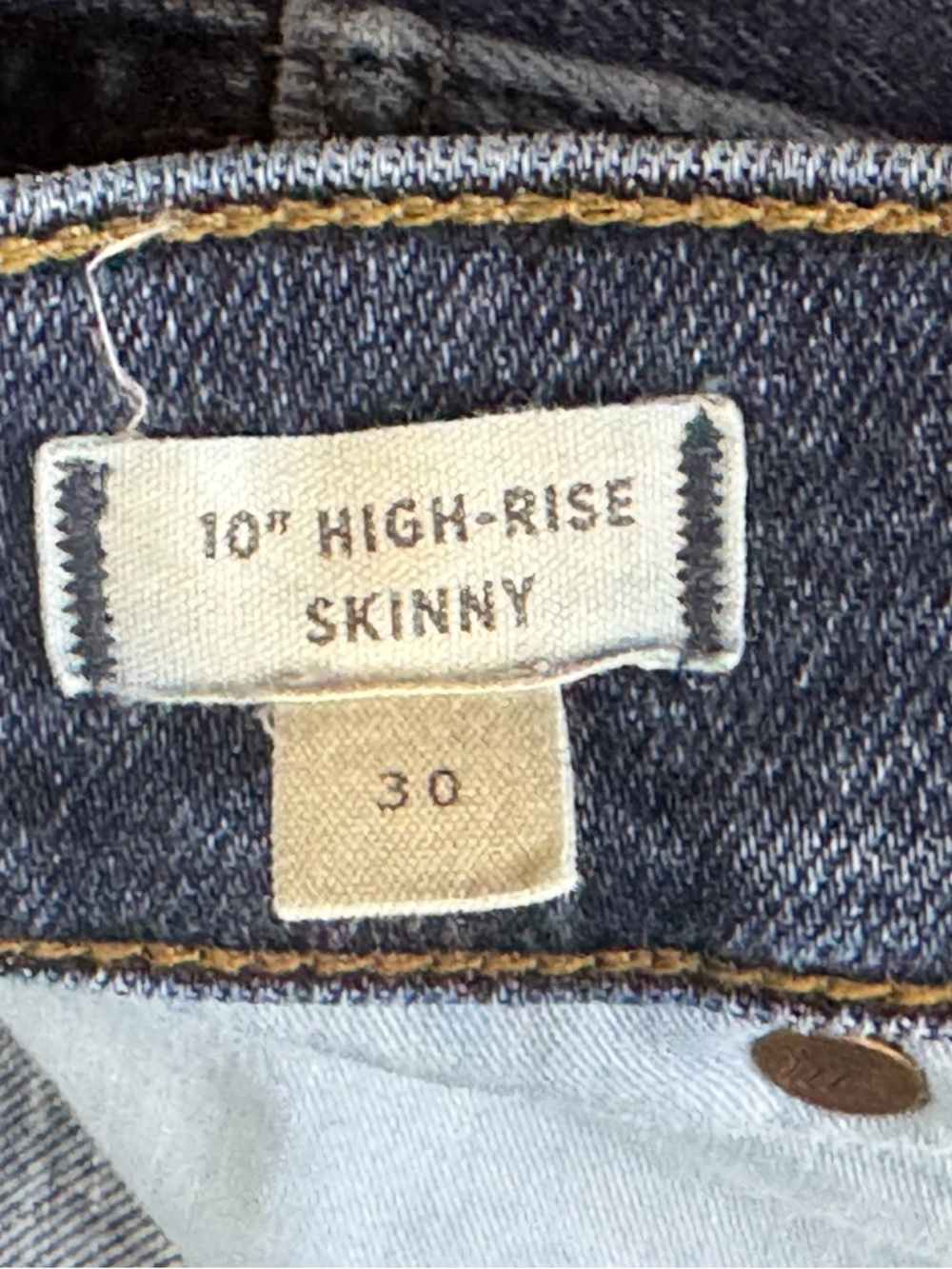 Madewell 10” Women’s High Rise Skinny Denim Jeans, Medium Wash Indigo, Size 30 - Picture 8 of 8